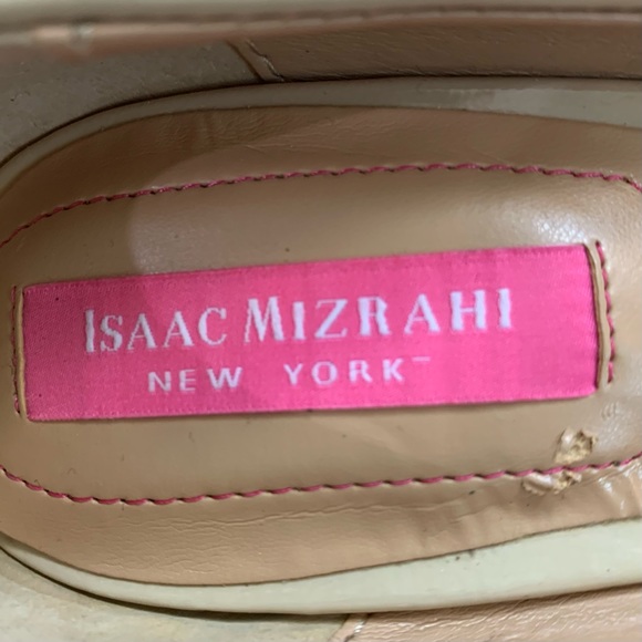 NEW! Women's ISAAC MIZRAHI Nude BEIGE Patent Leather ISLAMIS Spike Heel PUMPS  6 - Picture 6 of 6